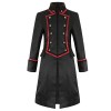 Pentagramme Severin Mens Coat In Black Red 